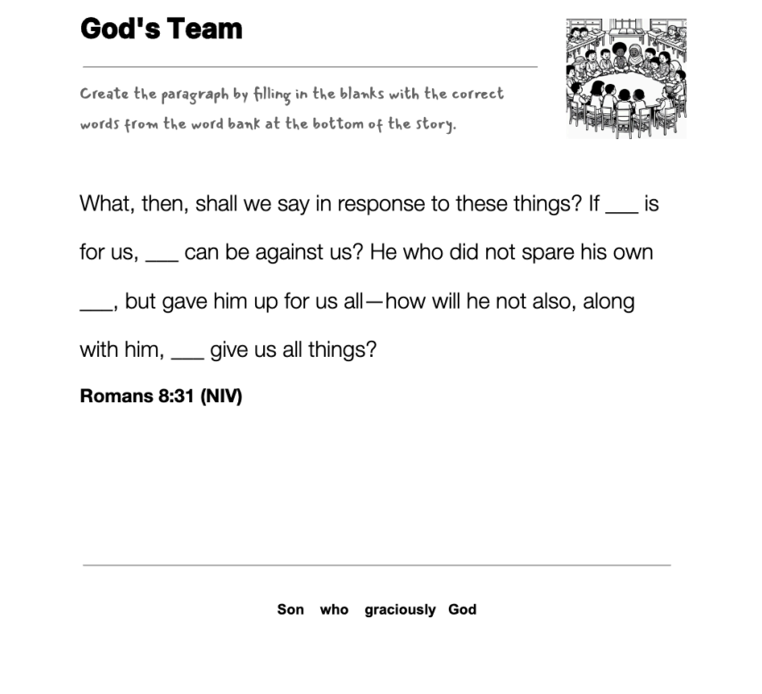 God's Team fill-in-the-blank